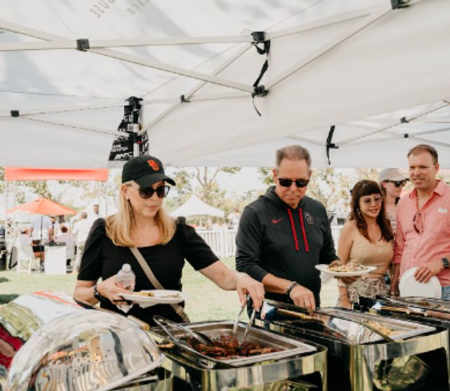 Outdoor catering buffet by The Rex Seaside Steakhouse