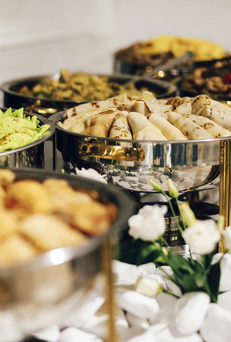 Luxury chafing buffet banquet presentation