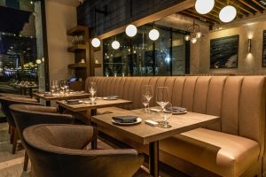 The Rex upstairs lounge with pendant lighting